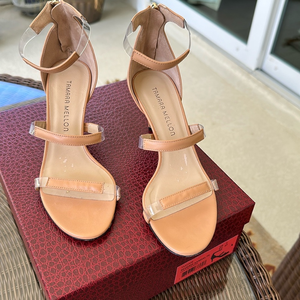 Tamara Mellon beige sandals size 37.5